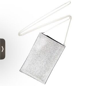 I.D. Phone X-Body Silver Rhinestone Bag Festival/Concert/Club/Party - Brand New!